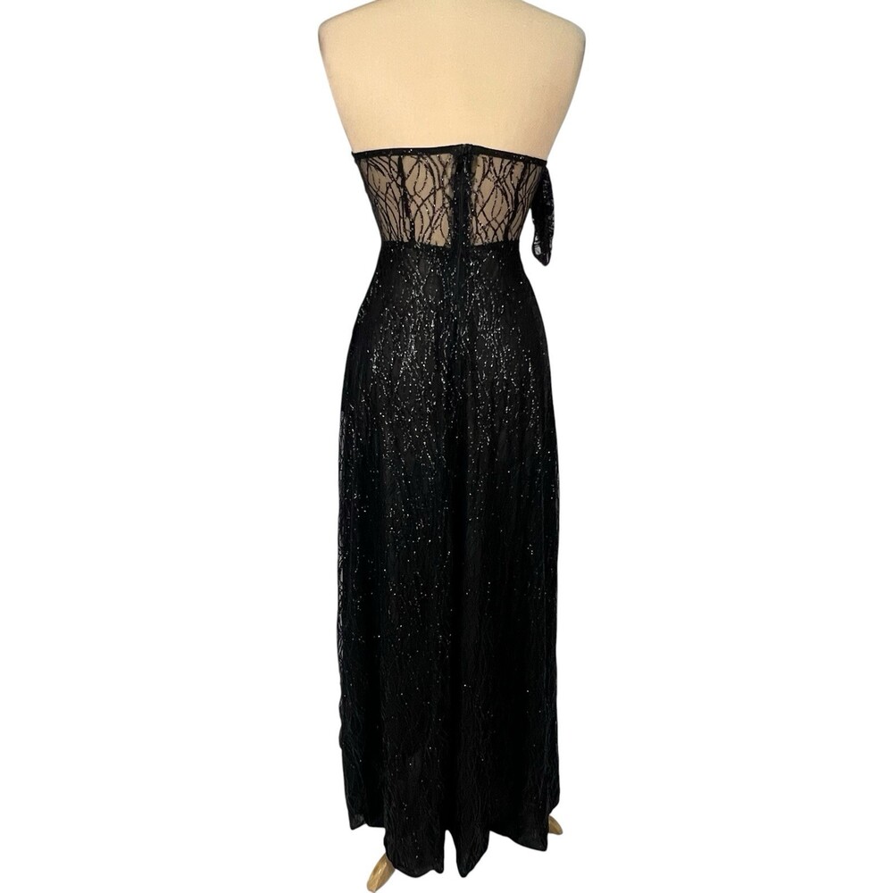 Alamour The Label Black Formal Gown S Strapless Glitter The Ayelet Evening Dress - Picture 4 of 16